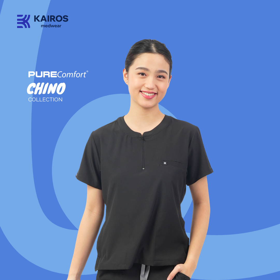 Female Scrubs Top | Chino Collar | Kairos PureComfort