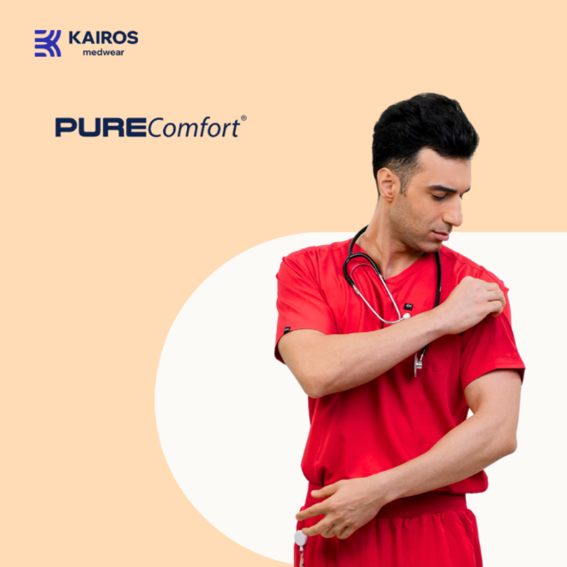 [MALE TOPS ONLY, NO EMBRO] KAIROS SCRUB SUITS TOP FOR MALE | PureComfort Fabric Technology