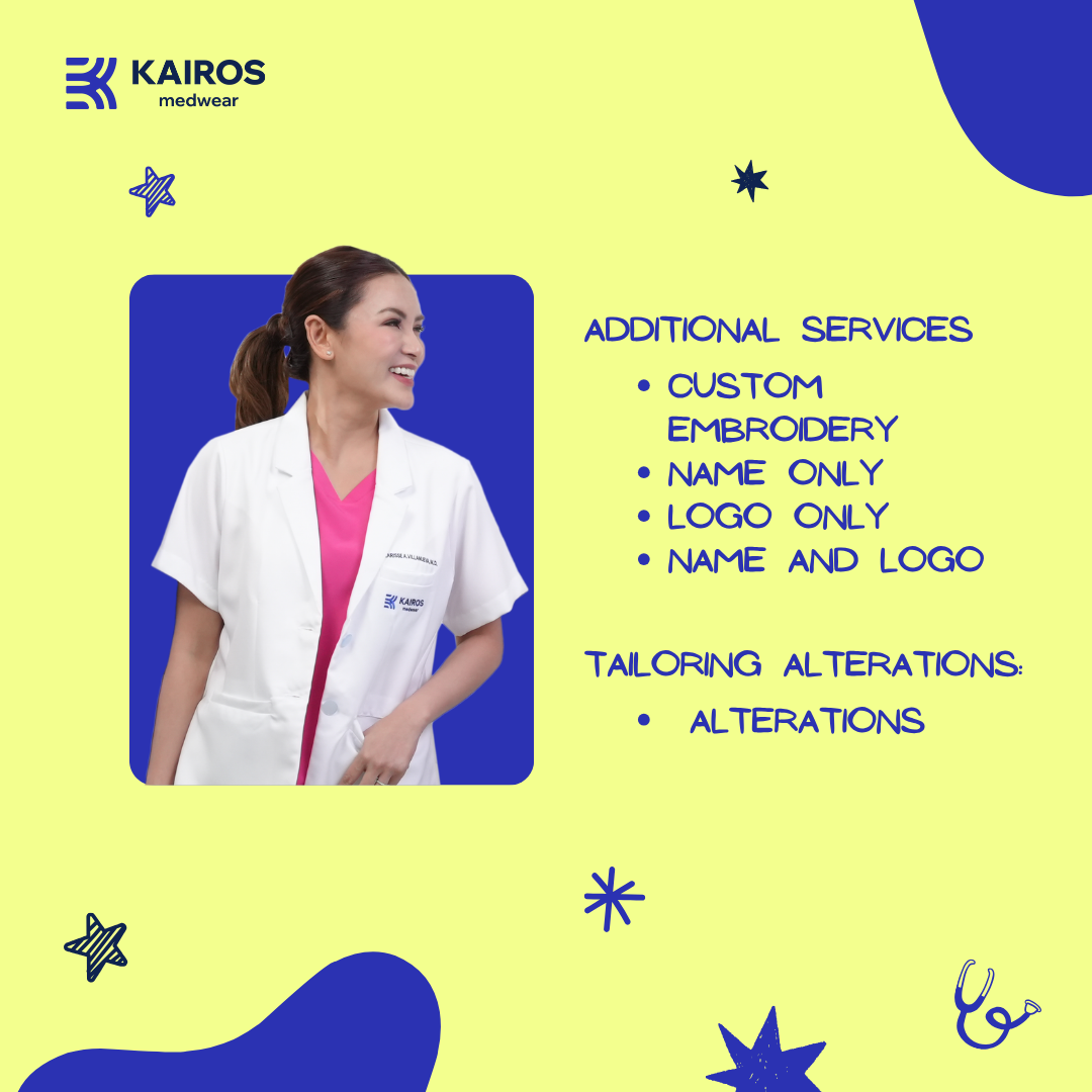 [NO EMBROIDERY] KAIROS Doctor's Gown Laboratory Gown Gabardine White Fabric Suit Blazer