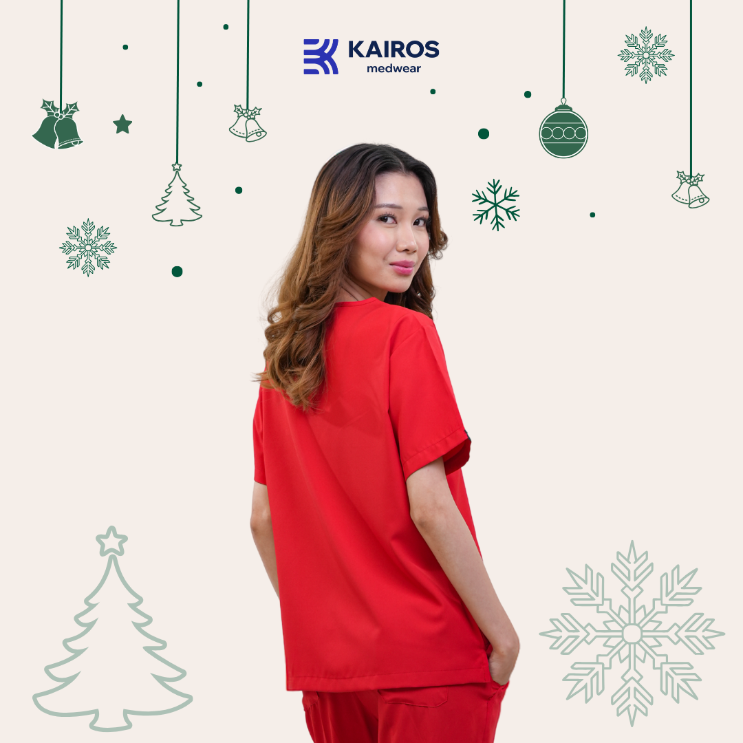 [FEMALE TOPS ONLY, NO EMBRO] KAIROS SCRUB SUITS TOP FOR FEMALE | PureComfort Fabric Technology