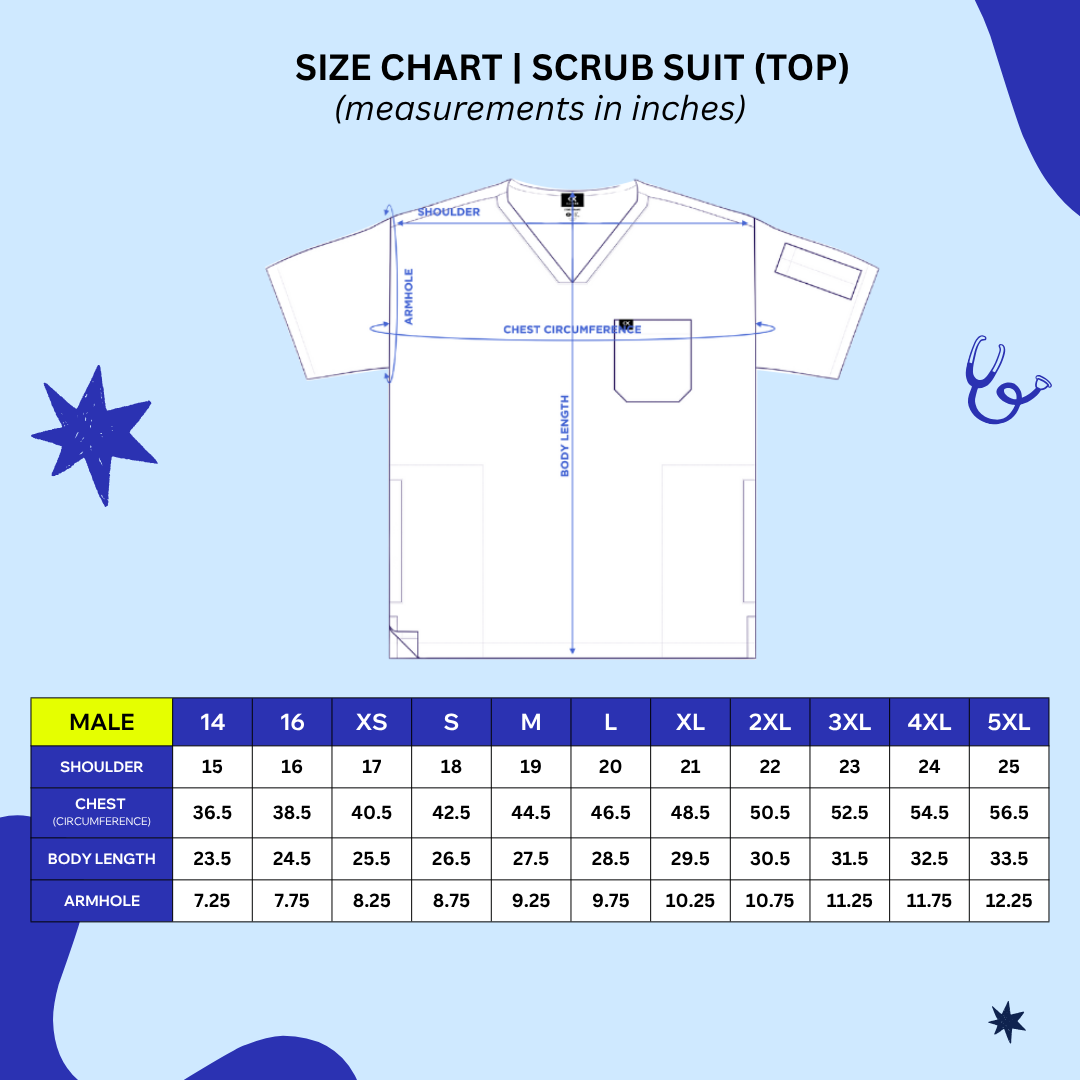 [MALE TOPS ONLY, NO EMBRO] KAIROS SCRUB SUITS TOP FOR MALE | PureComfort Fabric Technology