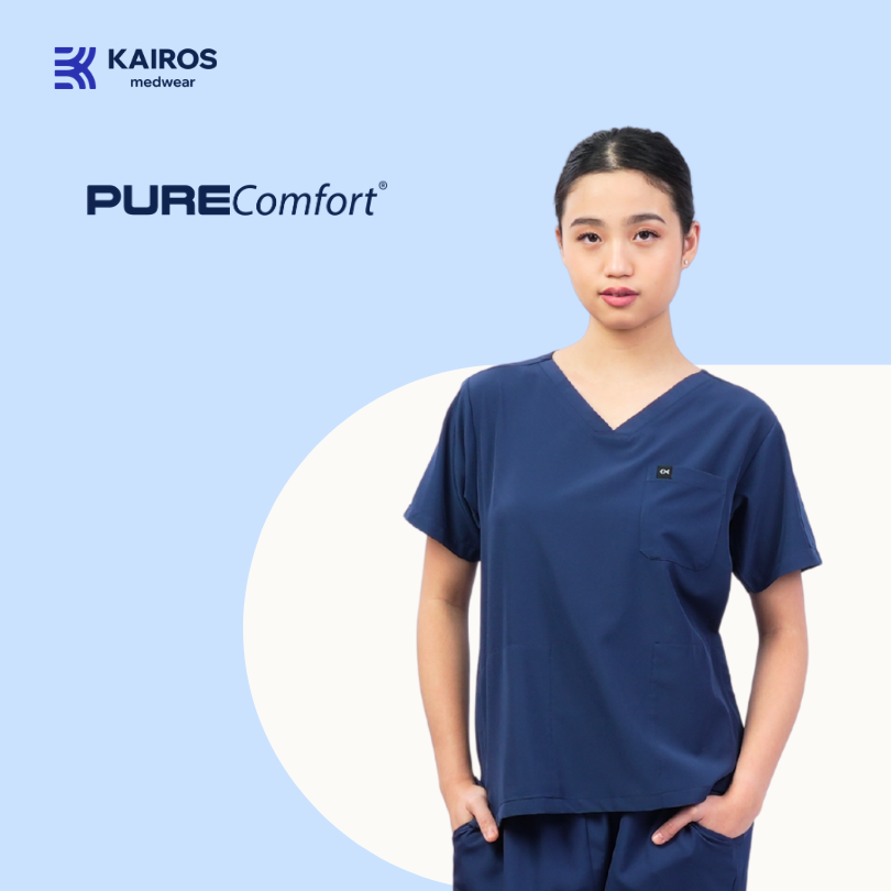 [FEMALE TOPS ONLY, NO EMBRO] KAIROS SCRUB SUITS TOP FOR FEMALE | PureComfort Fabric Technology
