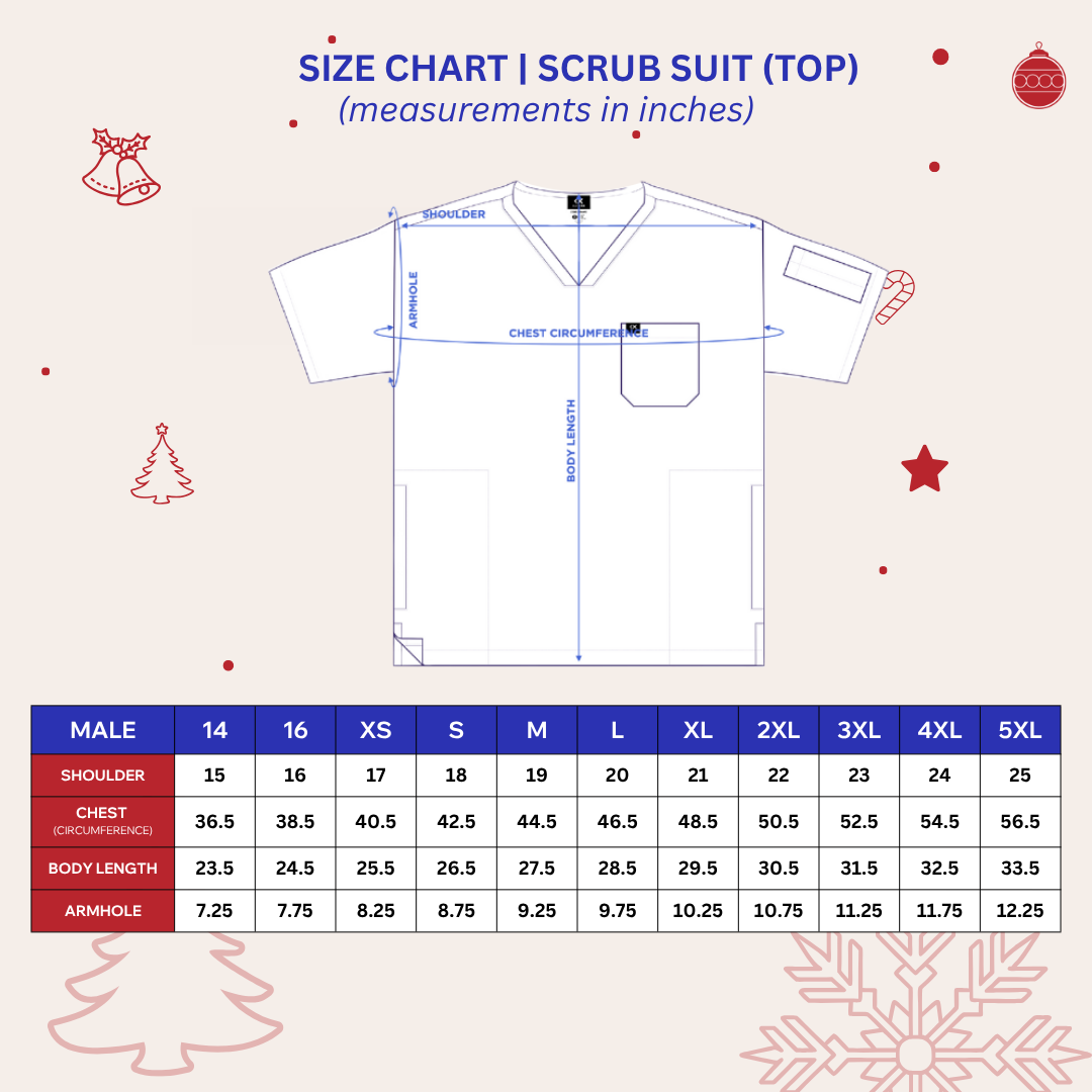 [MALE TOPS ONLY, NO EMBRO] KAIROS SCRUB SUITS TOP FOR MALE | PureComfort Fabric Technology