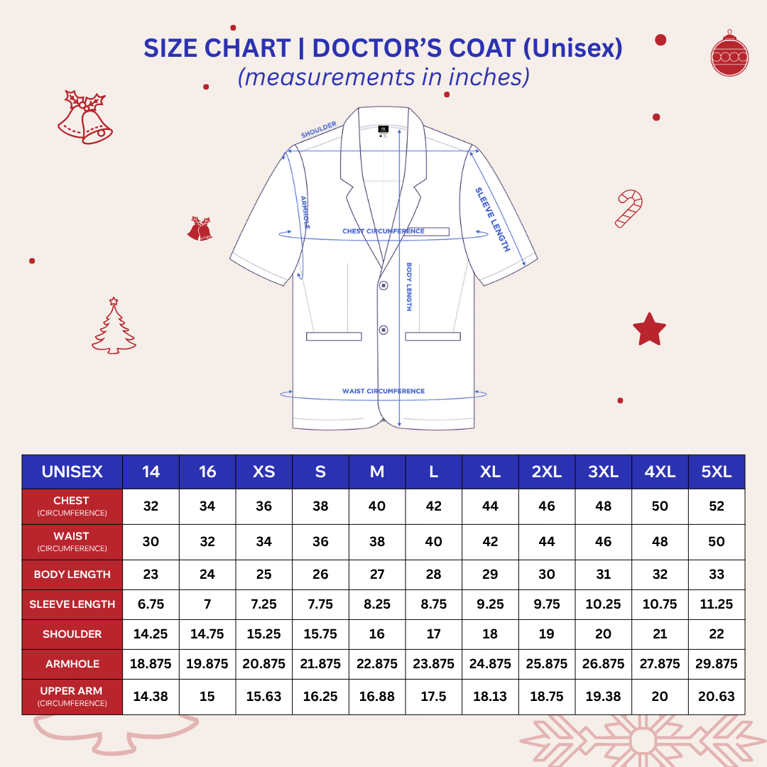 [NO EMBROIDERY] KAIROS Doctor's WHITE COAT UNISEX Short Sleeve Gabardine Fabric