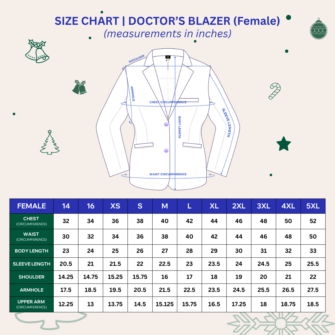 [NO EMBROIDERY] KAIROS Doctor's FEMALE WHITE SUIT BLAZER Long Sleeve Gabardine Fabric