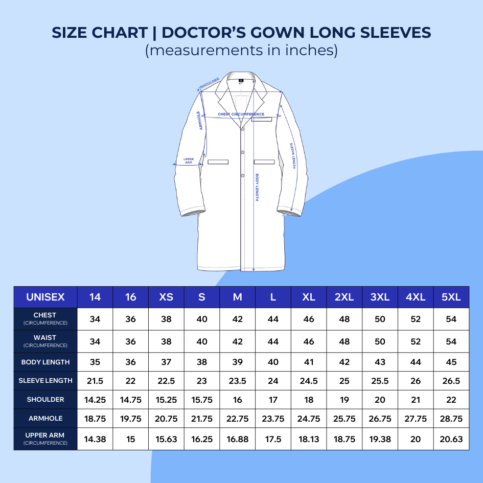 [NO EMBROIDERY] KAIROS Laboratory Gown Long Sleeves Doctor's Gown Katrina White Fabric