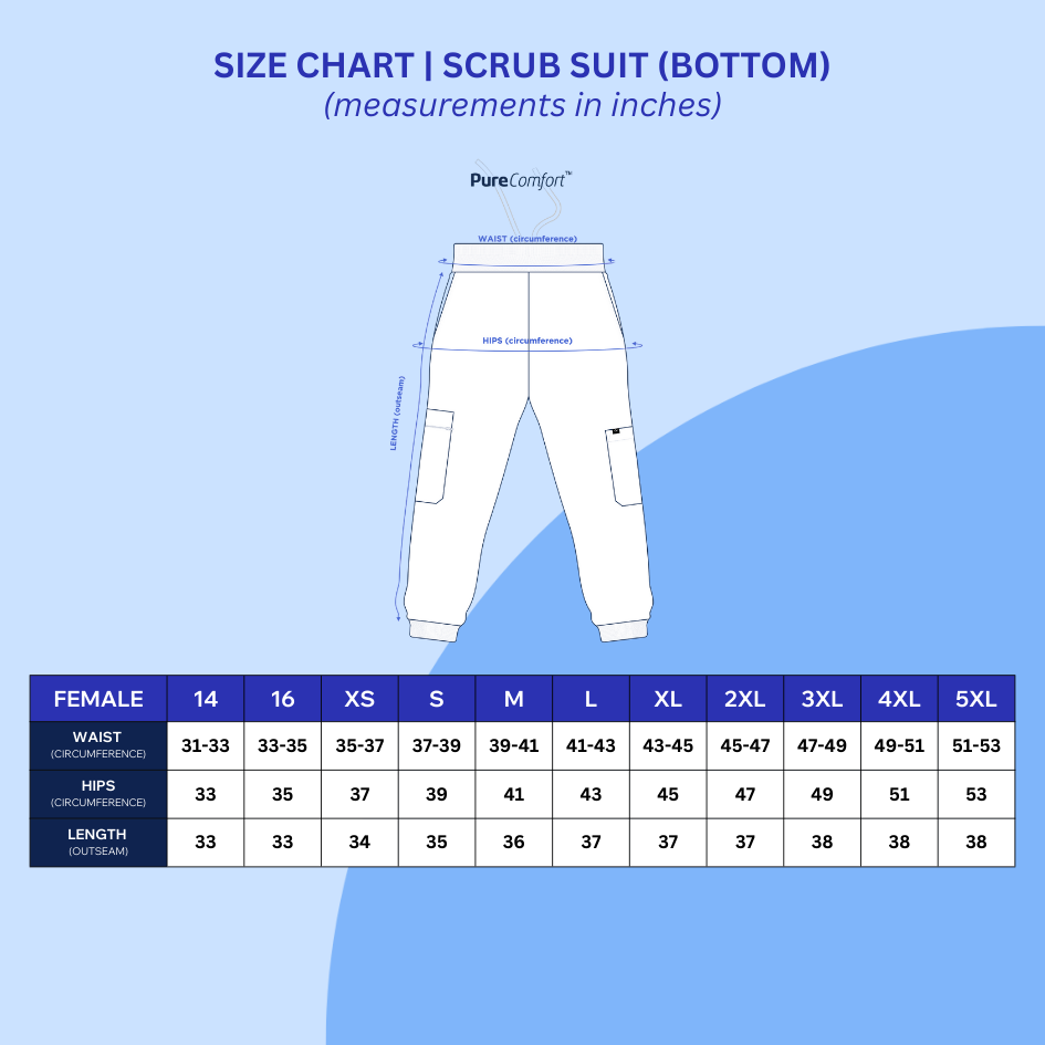 [FEMALE BOTTOMS ONLY] KAIROS SCRUB SUIT JOGGER BOTTOM FOR FEMALE | PureComfort Fabric Technology