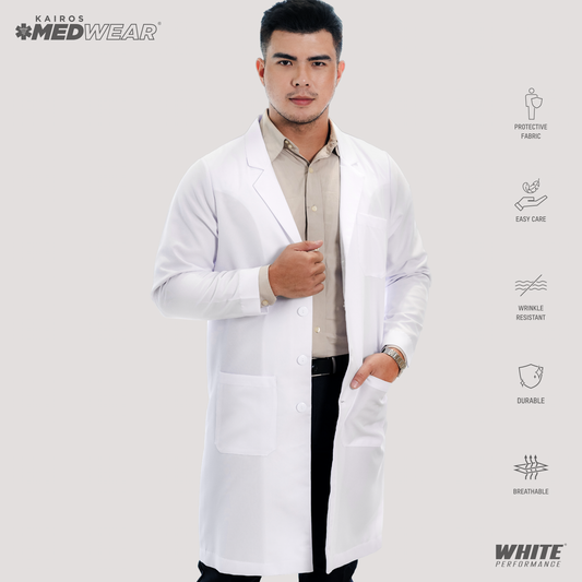 [NO EMBROIDERY] KAIROS Doctor's Gown Laboratory Gown Gabardine White Fabric Suit Blazer