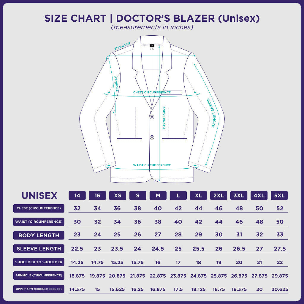 [NO EMBROIDERY] KAIROS Doctor's WHITE SUIT BLAZER UNISEX Long Sleeve Gabardine Fabric