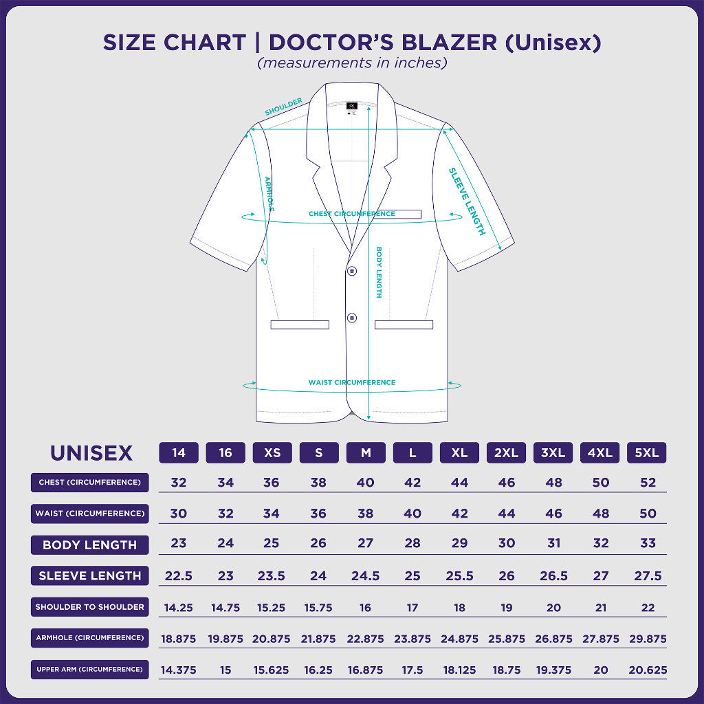 [NO EMBROIDERY] KAIROS Doctor's WHITE COAT UNISEX Short Sleeve Gabardine Fabric