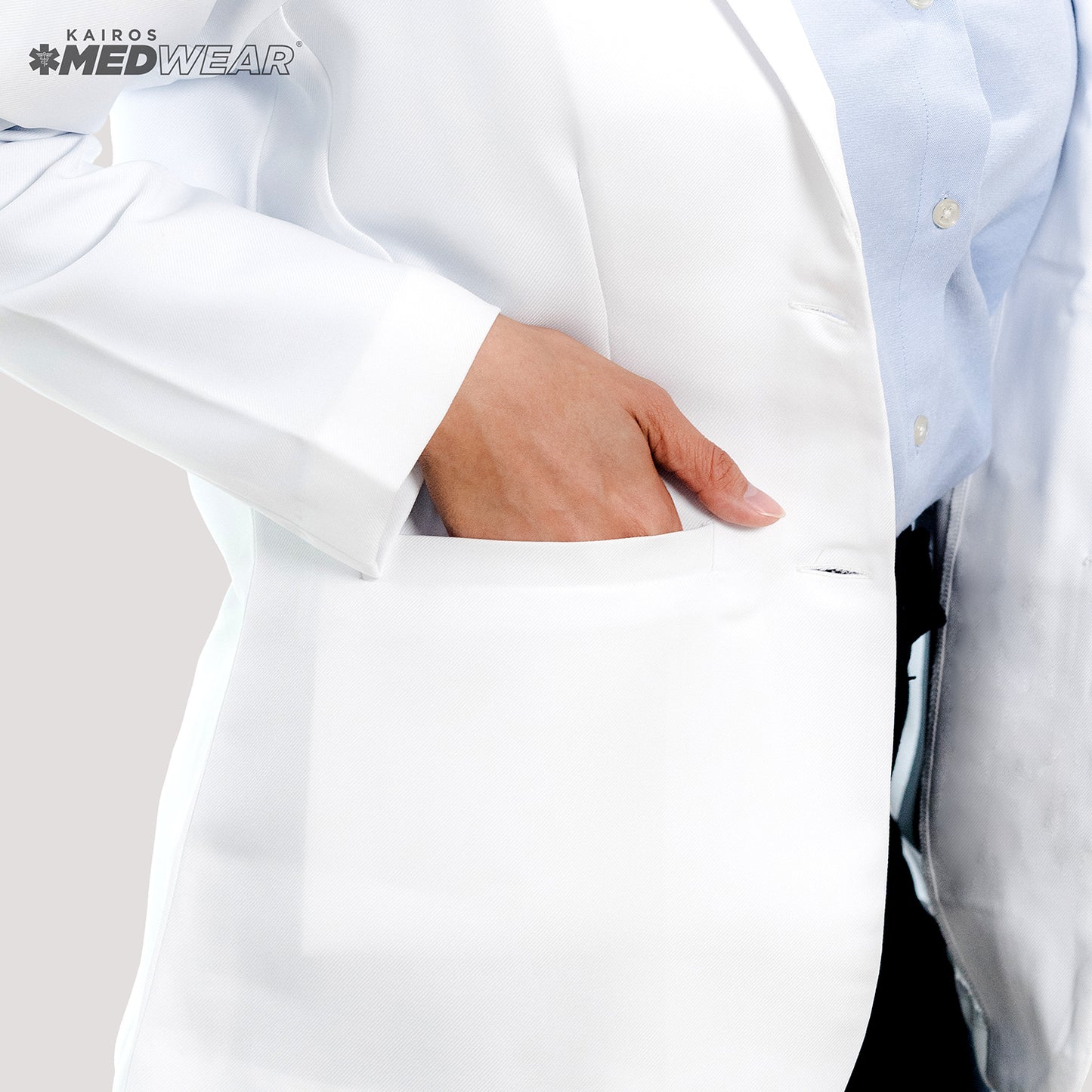 [NO EMBROIDERY] KAIROS Doctor's FEMALE WHITE SUIT BLAZER Long Sleeve Gabardine Fabric